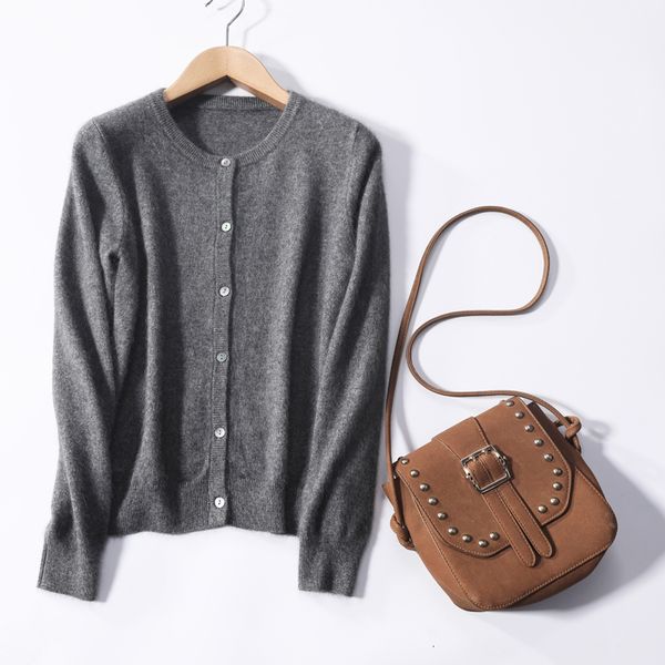

2021 coats 100% knitted wool cardigans new fashion o-neck long women's blouses spring% winter standard clothes v27v, White;black