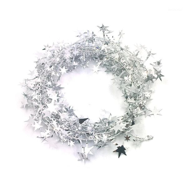 

christmas decorations 5m silver star tinsel hanging xmas tree ornaments diy holiday party home decor enfeites de natal funny 21