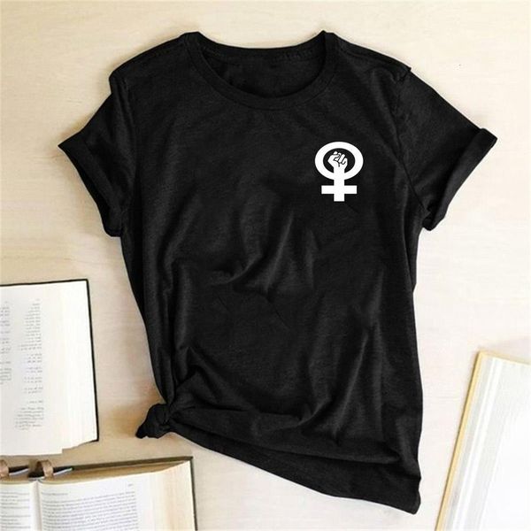 

feminist women tshirt fist chest label print casual funny summer t shirt for lady girl tees hipster 2021 drop ship clothes, White