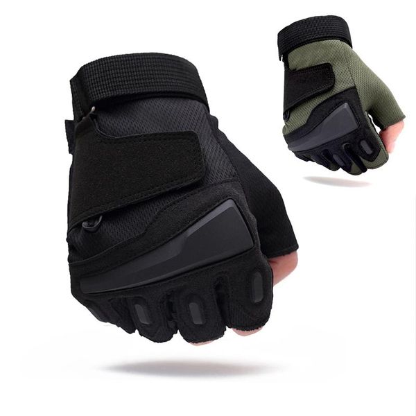 

hunting gloves half finger tactical gloves military training outdoor sport hunting riding climbing fishing protection gloves wmtebx, Black