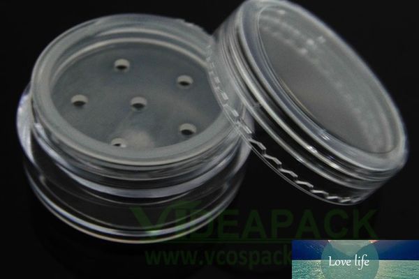 1000pcs 1g mini contenitore di imballaggio cosmetico della cassa del barattolo di polvere libera del campione di plastica trasparente