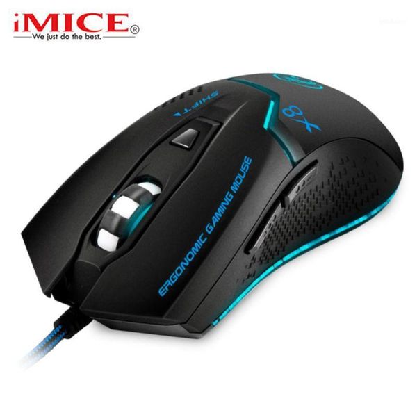 Mouse IMice Mouse da gioco cablato 3200 DPI 6 pulsanti Computer USB ottico professionale E-Sport Gamer per PC portatile X81