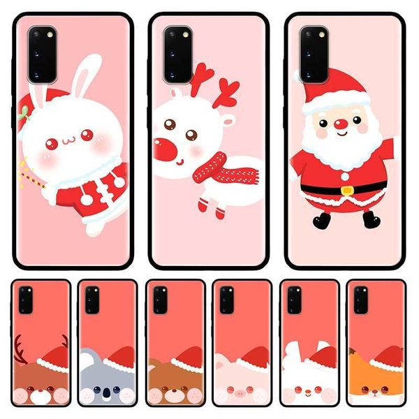 

christmas cartoon case for samsung galaxy s10 s20 ultra s9 s8 plus s7 note 20 9 10 lite cubre black tpu mobile phone coque bag
