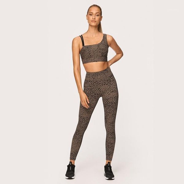 

yoga outfits leopard print shockproof sports bra set workout tracksuit for women high waist fitness leggings activewear jogging suit1, White;red
