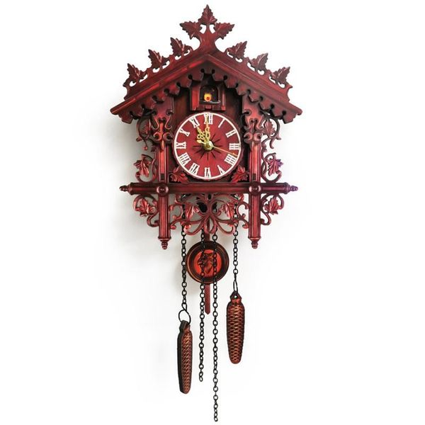 

wall clocks vintage wooden cuckoo clock living room bird alarm hanging handcraft decoration art home