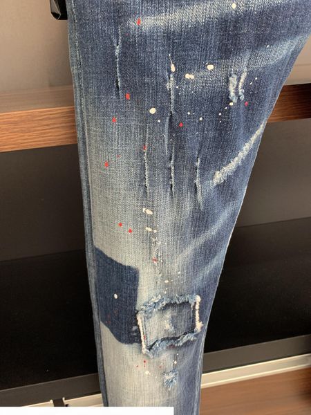 

2019, the new brand fashion european and american summer men's wear jeans are men's casual jeans #9612, Blue