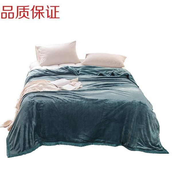 

coral fleece double-layer thick warm blanket, autumn and winter milk fleece sofa single and double cover blanket