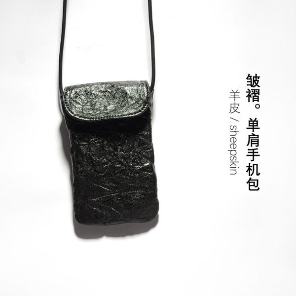 

овчина малого мешок женщины мешков посыльных мобильный телефон сумка для леди вскользь плечи плиссированных сумок мило мини