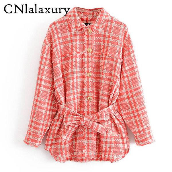 

vintage chic pockets tassel plaid tweed jacket with belt women single breasted jackets lapel collar coat female chic outerwear, Black;brown