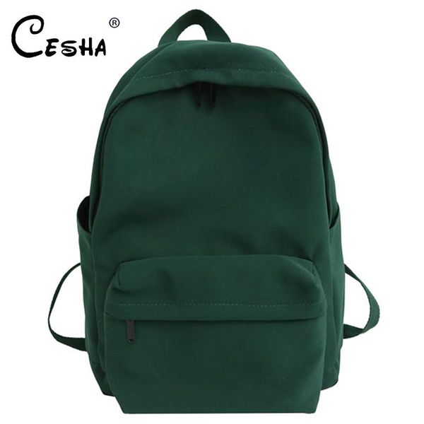 

cesha pretty style solid backpack female waterproof nylon women backpack fahion blank color school backpack satchel bbyrre