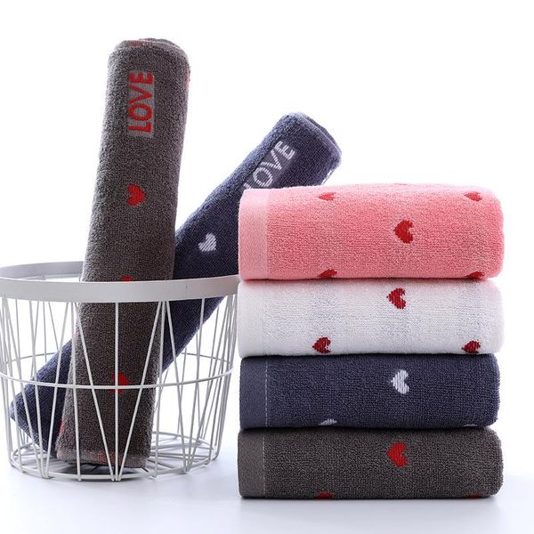 

t049a 100% cotton sweat heart love gift thick soft for adults kids home face towel