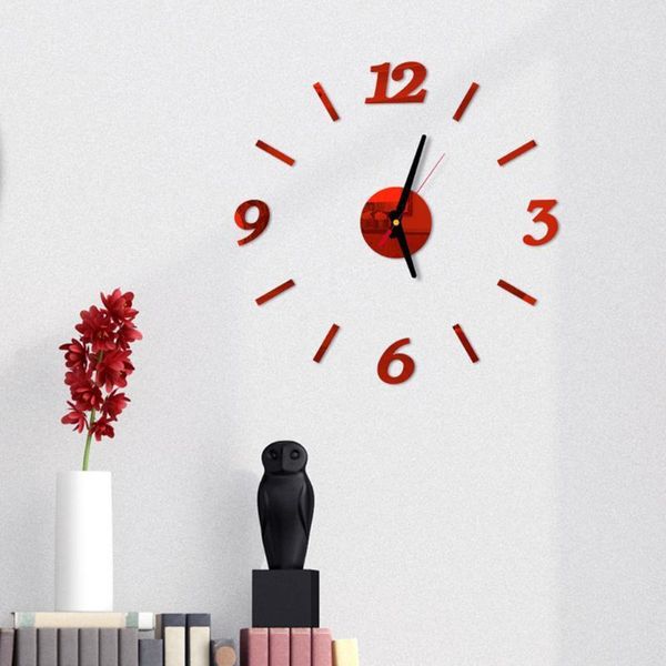 

diy acrylic clock mirror surface wall decorative clock decoration for living room bedroom decoraton1