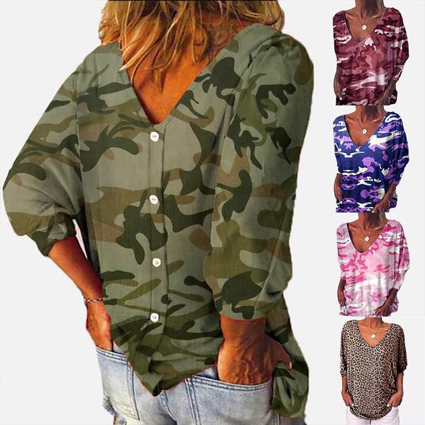 

2020 tshirt women ladies plus size print long sleeve v neck t shirt poleras camiseta mujer women harajuku t shirt, White