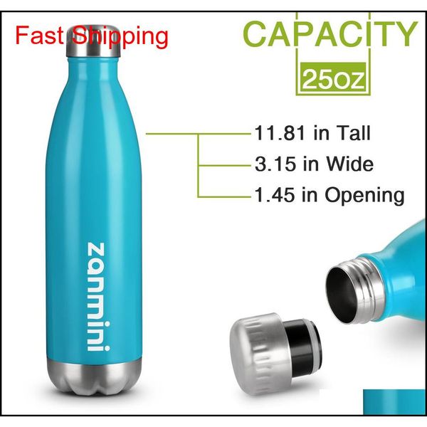 

zanmini double wall insulated 500ml/750ml outdoor sports stainless steel drink water cup beer cola thermos termos qyltxx garden2010