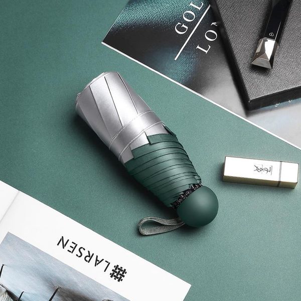 

мини-серебряное покрытие зонт дождь женщины пять складной clear зонтики 8k ветрозащитный вс защищать малый зонтик мужчины ув зонтик bbypyv w