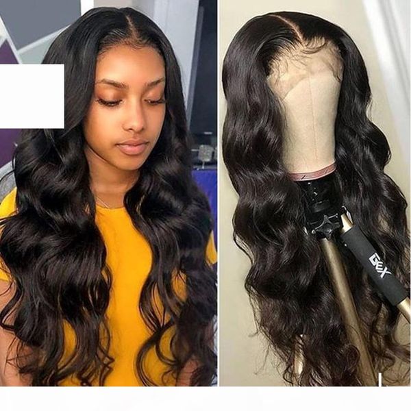 

30 32inch 13x4 lace front human hair wigs for black women remy malaysian body wave 4x4 lace closure wig hd transparent wig, Black;brown