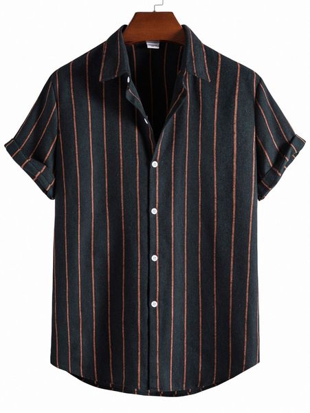 

men striped button through shirt f6wi#, White;black