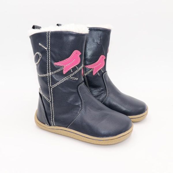 

new winter children shoes leather barefoot boots kids snow boots brand girls boys rubber fashion sneakers minimalist ship, Black;grey