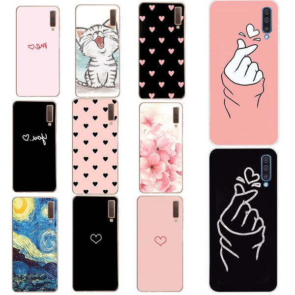 

funda galaxy a7 a50 a30 a505f a305f cover for samsung s8 s9 cases bumper soft accessories case a750 6.0"