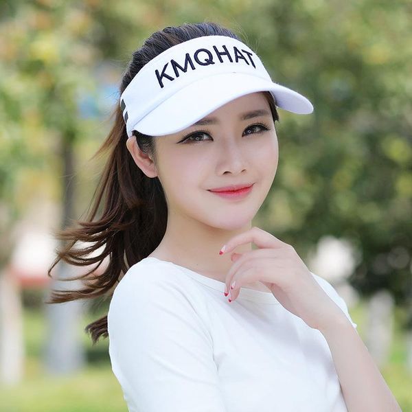 

2018 woman summer sun hats empty elastic cool beach travel caps parent-child outdoor sun-protective visor hat wmtdou yyysports, Black;white