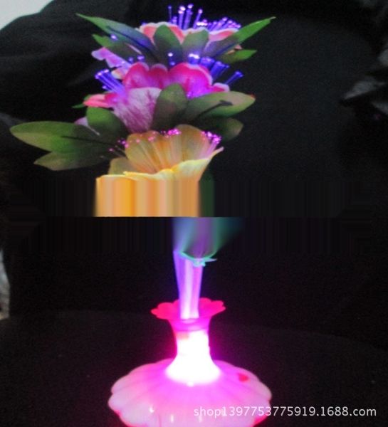 

9rpls flower flash flower home decoration multi color christmas flowers christmas colorful leaf optical fiber flowers color optical fiber fi