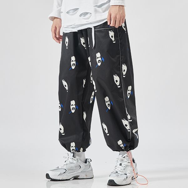 

2021 new ankle-length sweatpants streetwear spring autumn hip hop pants men's casual korean oversize joggers trouers j9kg, Black