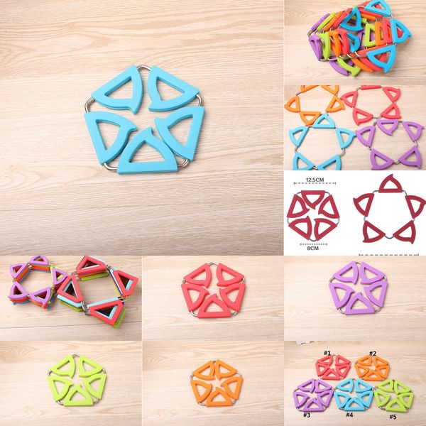 

pad coaster pads trivets mat holder peach blossom shaped stainless steel pot coasters silicone insulation placemat potho 3 nc2de