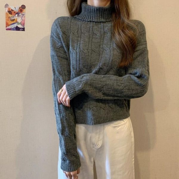 

autumn winter 2020 new women's turtleneck sweater casual short long sleeve pullover sweater female h1211, White;black