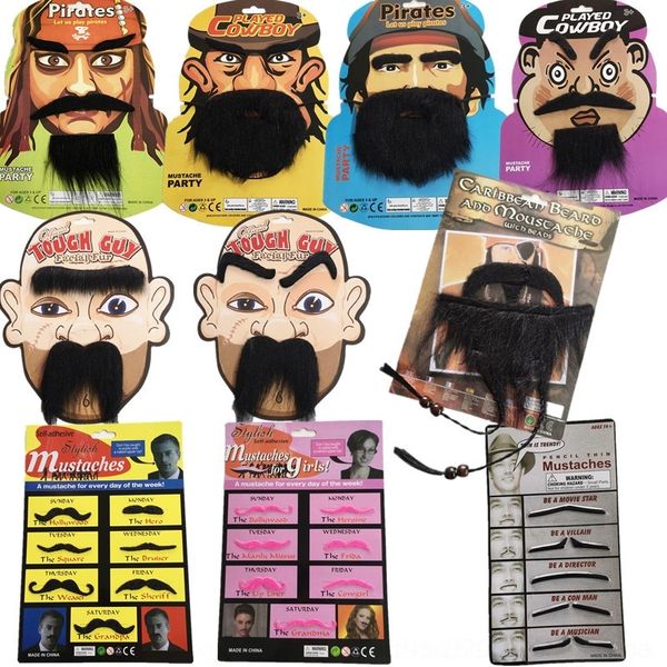 

7atbb eibnt beard dress funny pirate fake party eyebrow eight-character hu set simulation beard props and props gentleman