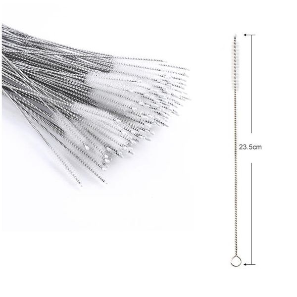 

50/100pcs/lot 23cm stainless steel straw brushes for 6mm 12mm diameter stainless steel straws barware a sqcrtb