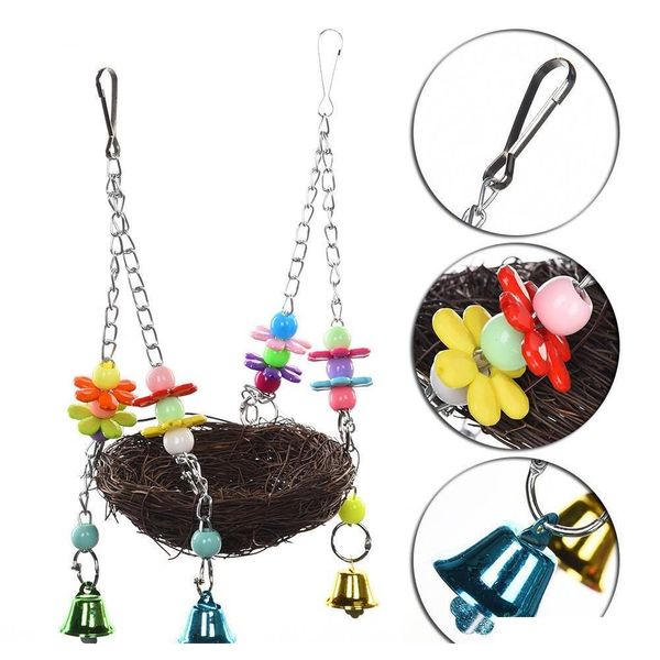 

handcraft bird's nest toys and cage for birds and other small animals to play bite climb qylhuh yh_pack