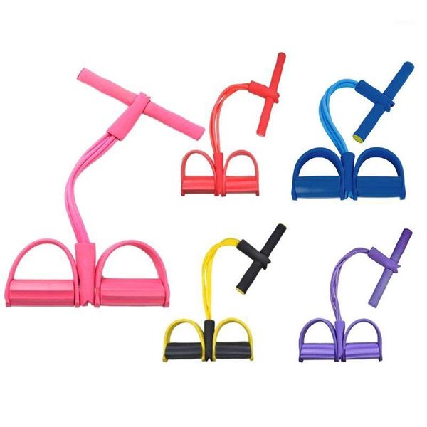 

resistance bands fitness gym 4 tube elastic pedal exerciser sit-up pull expander1