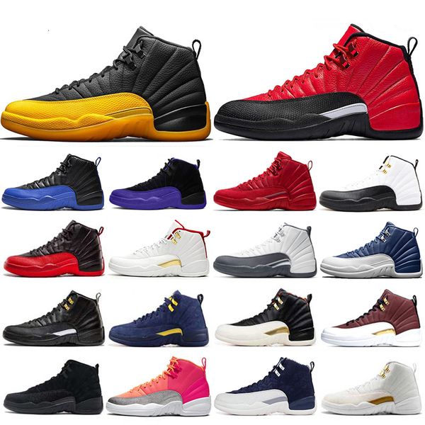 

university gold 12 12s mens shoes reverse flu game indigo gym red fiba gym red the master mens trainers sneakers shoes 7-13