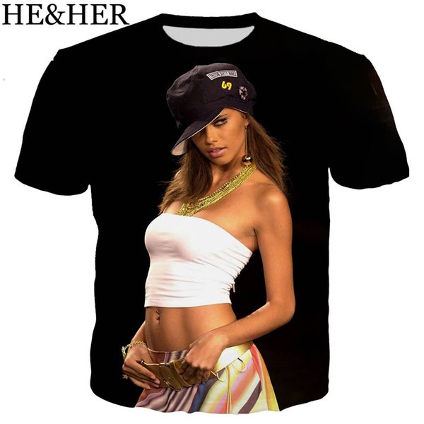 

superstar adriana lima cartoon 3d print shirts plus size hippie horror men clothing
