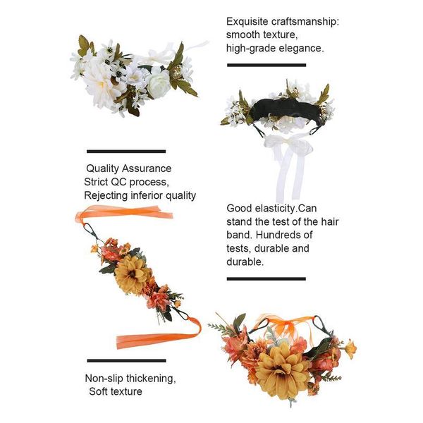 

levao new bride adjustable flower crown hair band wedding floral headband garland ribbon bow girl flower wreath hair acc qyllid