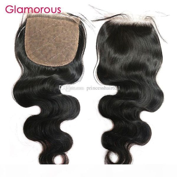 

glamorous brazilian body wave hair silk base closure size 4x4 virgin human hair closures malaysian indian straight hair part closures, Black;brown