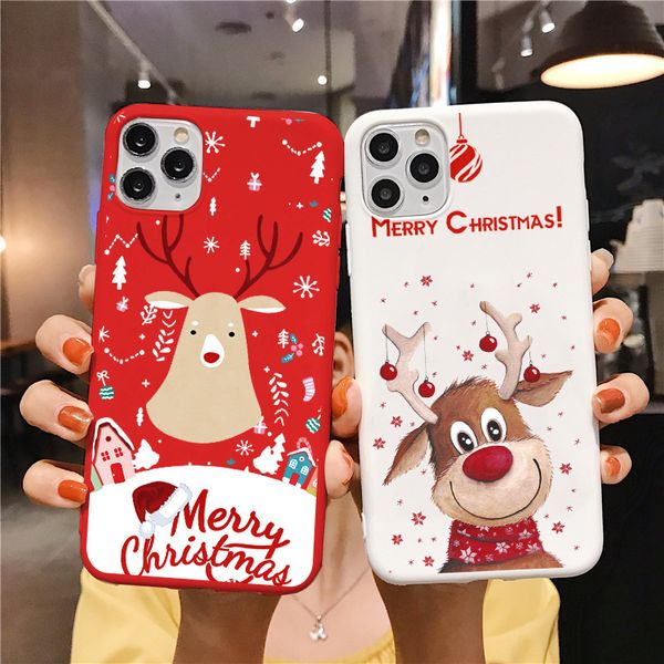 

мультфильм лось медведь чехол для iphone 11 12 pro 11pro 8 7 6 6s plus 5s xr xs max x se2 цвет candy мягкая задняя крышка рождественский под