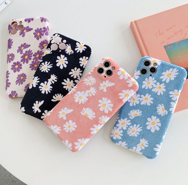 

colorful flower cloth textures phone case for iphone 12 mini 11 pro max 7 8 6 6s plus xr xs max se2 soft pu cover