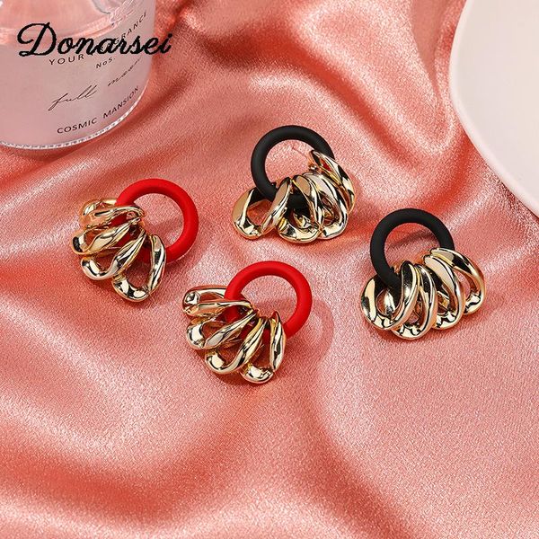 

donarsei 2021 new fashion chain drop earrings for women simple geometric link dangle earrings, Silver