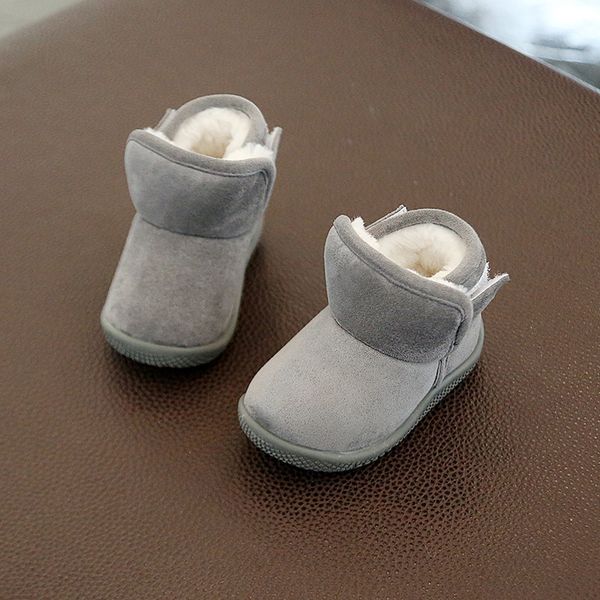 

winter kids baby cotton fashion children girls snow boys soft bottom warm toddler shoes plush boots, Black;red