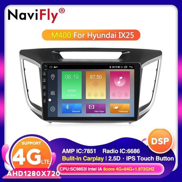 

2din hd 1280*720 android 10.0 car radio for creta ix25 2021-2021 dsp gps multimedia navigation octa core 4g+64g wifi 4g car dvd