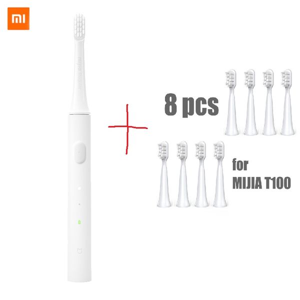 

t100, t100 mijia, mi зубная щетка white добавить 8 psc замена головки смарт electric соник автоматическая отбеливание уход за полостью рта