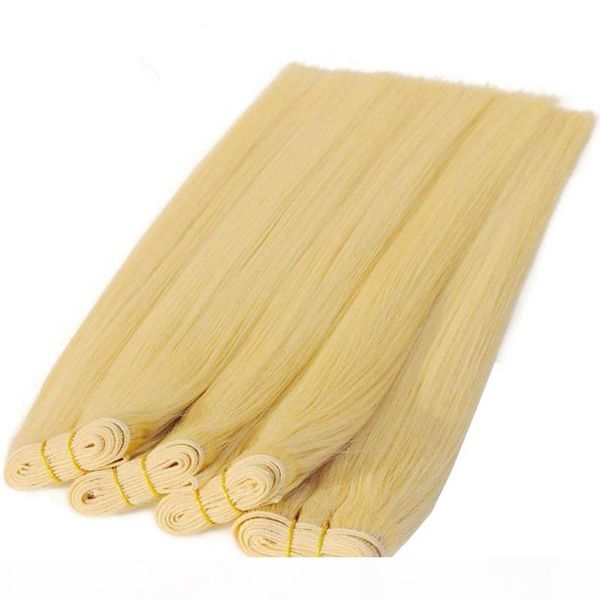 

remy human hair 10-30inch 3 bundles 613 blonde color straight hair weft 100gr piece 613 blonde bundles, Black