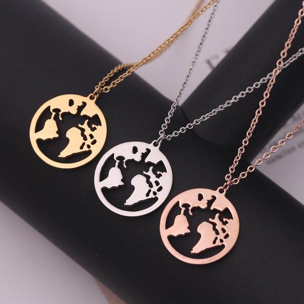 

pendant necklaces necklace globetrotter choker map medal dainty pendants for women charm gifts, Silver