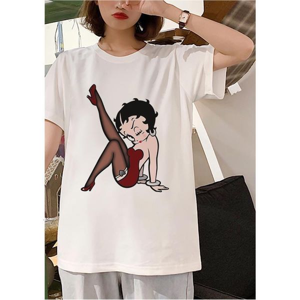 

2020 summer casual fashion harajuku betty boop women's t-shirts vintage aesthetic t shirt new white short sleeve female clothing