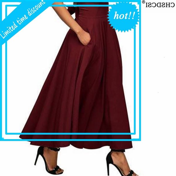 

chsdcsi plooirok plus size high bag fashion women back boog loose elastic wide tail dame vintage big bottom, Black