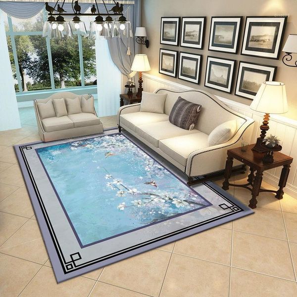 

chinese style flower 3d carpet for living room home rug printing large carpets bedroom study bedside hallway mat runner rug1