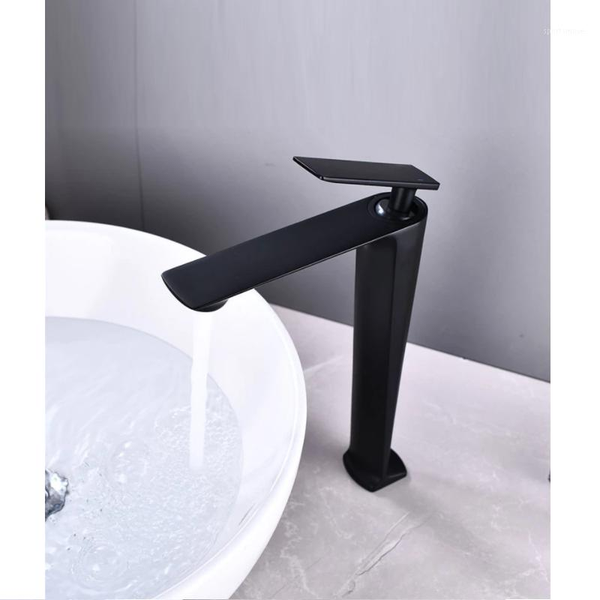 

bathroom sink faucets faucet black basin cold and water mixer tap single handle deck mounted tall/short tap1