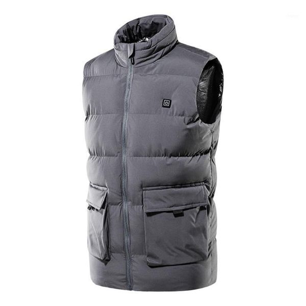 

men jacket vest intelligent electric heating vest safe warm up zipper sleeveless men vests winter clothing veste homme gilet1, Black;white