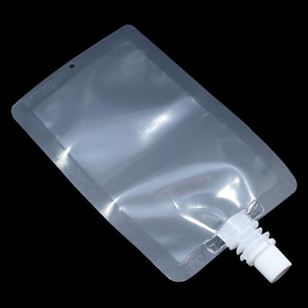 

300pcs wholesale clear plastic liquid packaging spout pouch beverage juice drink pack transparent bag 6 size 200ml 300ml 380ml h jllskk